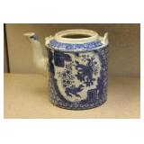Antique Chinese Blue and White Teapot