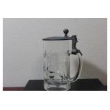 An Antique German Glass Tankard Stein