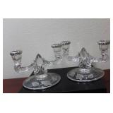 Set of 2 Silver overlay Candelabra
