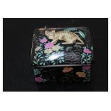 A Ceramic Cat Trinket Box