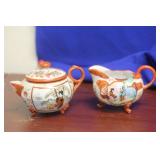 Vintage Signed Kutani Creamer and Sugar Container
