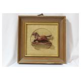 A Chinese/Oriental Framed Wooden Horse