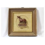 A Chinese/Oriental Framed Wooden Horse