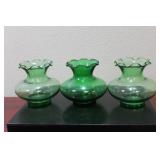 Lot of 3 Glass Candle Holders