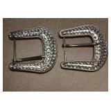 Lot of Two Rhinstone Belt Buckles