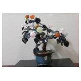 A Jade and Cloisonne, Agate? And Quartz Tree