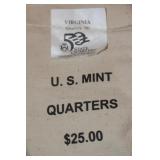 50 States US Mint Quarters $25 Bag