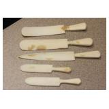 Lot of 5 Vintage/Antique Carved Bone Utensils
