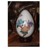 Chinese Cloisonne Egg with Stand