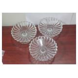 Set of 3 Heisey Crystolite Stem Glass Bowls