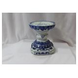 A Chinese Blue and White Candlestick