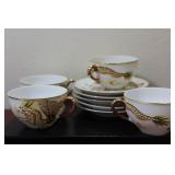 Set of Japanese Dragon Cups and Saucers