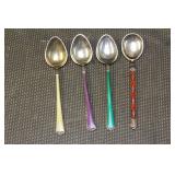 Lot of 4 Enamel Spoons