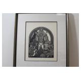 A Patricia Churchill Woodcut - Noah Giving Thanks