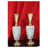 Set of Two Metal Vases