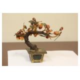 A Jade/Agate/ Brass Tree