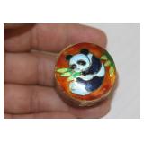 Chinese Panda Cloisonne Trinket Box