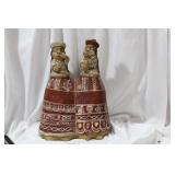 American Red Clay Twin Sisters Figure
