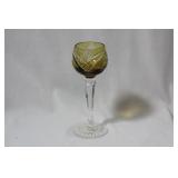 A Yellow Colour Glass Stem Cup