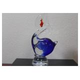 An Artglass Dolphin with Fish