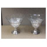 Etched Glass Sterling Cups