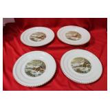 A Set of 4 Currie And Ives Bread Plate