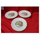 A Set of 3 Currie And Ives Bread Plate