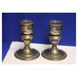 Set of 2 Weighted Sterling Hurricane Lamp Holders