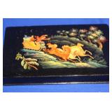 A Signed Hand Painted Russian Lacquer Box