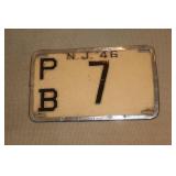 1946 New Jersey License Plate