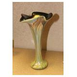 Signed Iridescent Artglass Vase