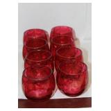 Lot of 8 Cranberry Glass Cups