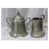 A Silverplated Creamer and Sugar Container