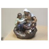 Chinese Mudman and Girl Figurine