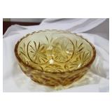 An Amber Pressed Glass Bowl