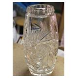 Cut Glass Oval Vase