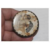 Vintage Risque Celluloid Mirror