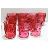 Lot of 10 Cranberry Tumblers