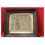 An Antique Framed Fashion Print