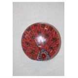 Artglass Millifiori Peacock Form Paperweight