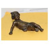 A Signed Solid Bronze Baby Figure