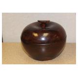 Exotic Wood Carved Apple Box