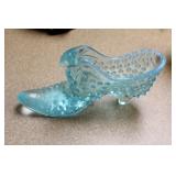 Fenton Hobnail Glass Shoe Planter