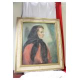 A Vintage/Retro Oil on Canvas of a Girl