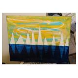 Signed Arcylic and Lacquered Painting