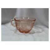 A Rose Pattern Pink Depression Glass Cup