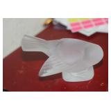 Signed Lalique Sparrow Crystal