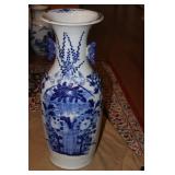 Antique Chinese Flow Blue Vase