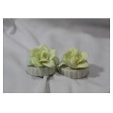 Lot of 2 Vintage Porcelain Flowers