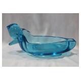 A Large Cobalt Blue Glass Ashtray